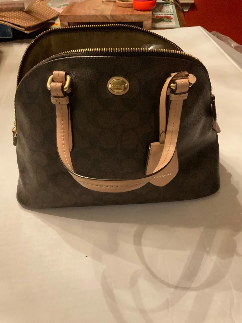 Coach F26184 Signature Peyton Cora Domed Satchel bag - Picture 1 of 12